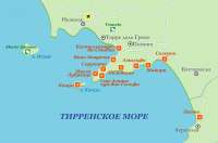 Карта курортов Тирренского Моря